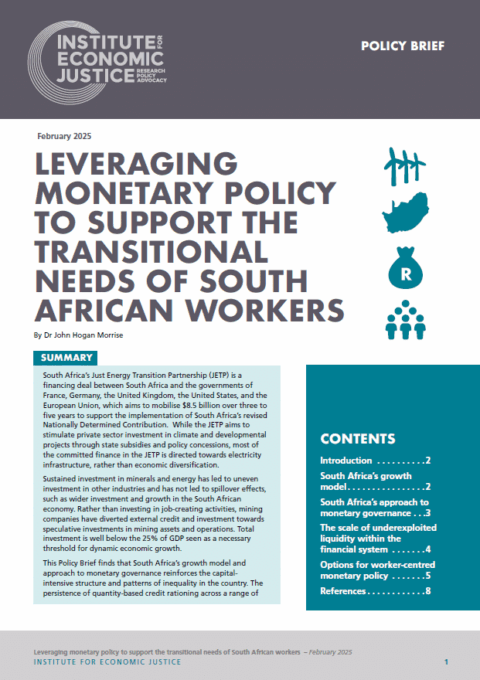 Policy Brief | Leveraging Monetary Policy to Support the Transitional Needs of South African Workers