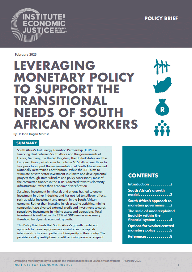 Policy Brief | Leveraging Monetary Policy to Support the Transitional Needs of South African Workers