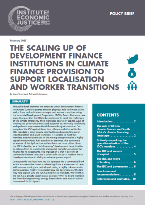 Policy Brief | The scaling up of development finance institutions in climate finance provision to support localisation and worker transitions